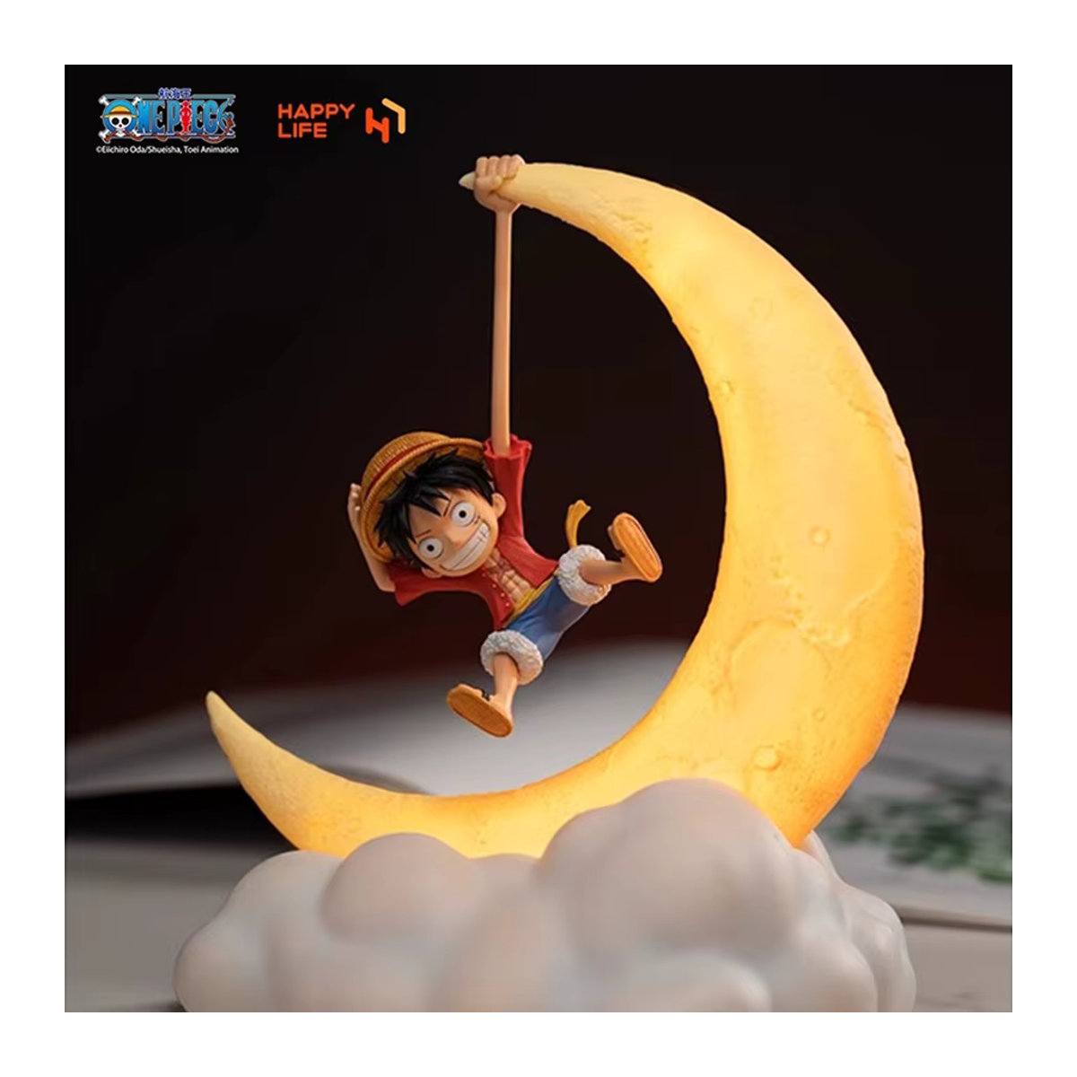 Bandai One Piece Ruffy Anime Nachtlicht mit magnetischer Steuerung als Desktop Dekoration in Gelb - Bild 3