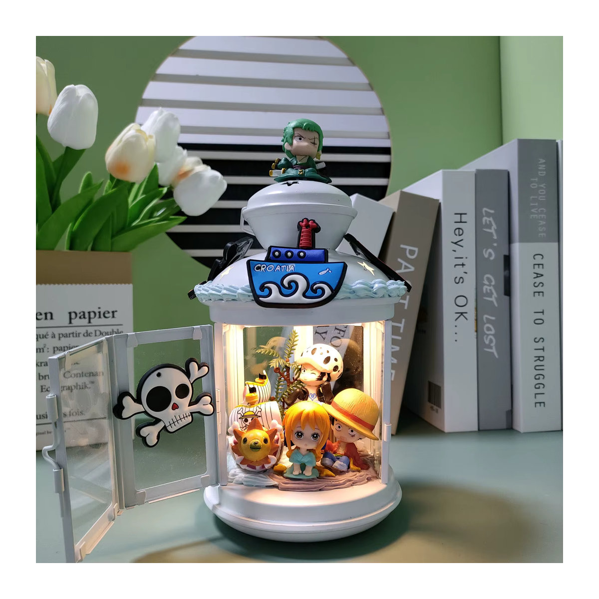 Bandai One Piece Ruffy Cartoon Schreibtischlampe als kreative Desktop-Dekoration in Weiß - Bild 1