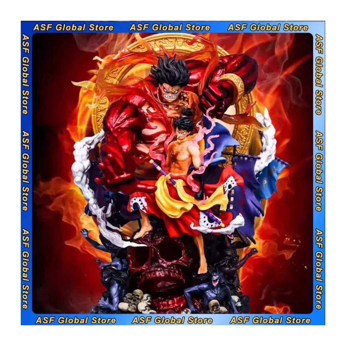 Bandai One Piece Ruffy Figur Gear 5 Aryaacalanatha Modell, mehrfarbige Anime Actionfigur aus Kunstharz - Bild 1