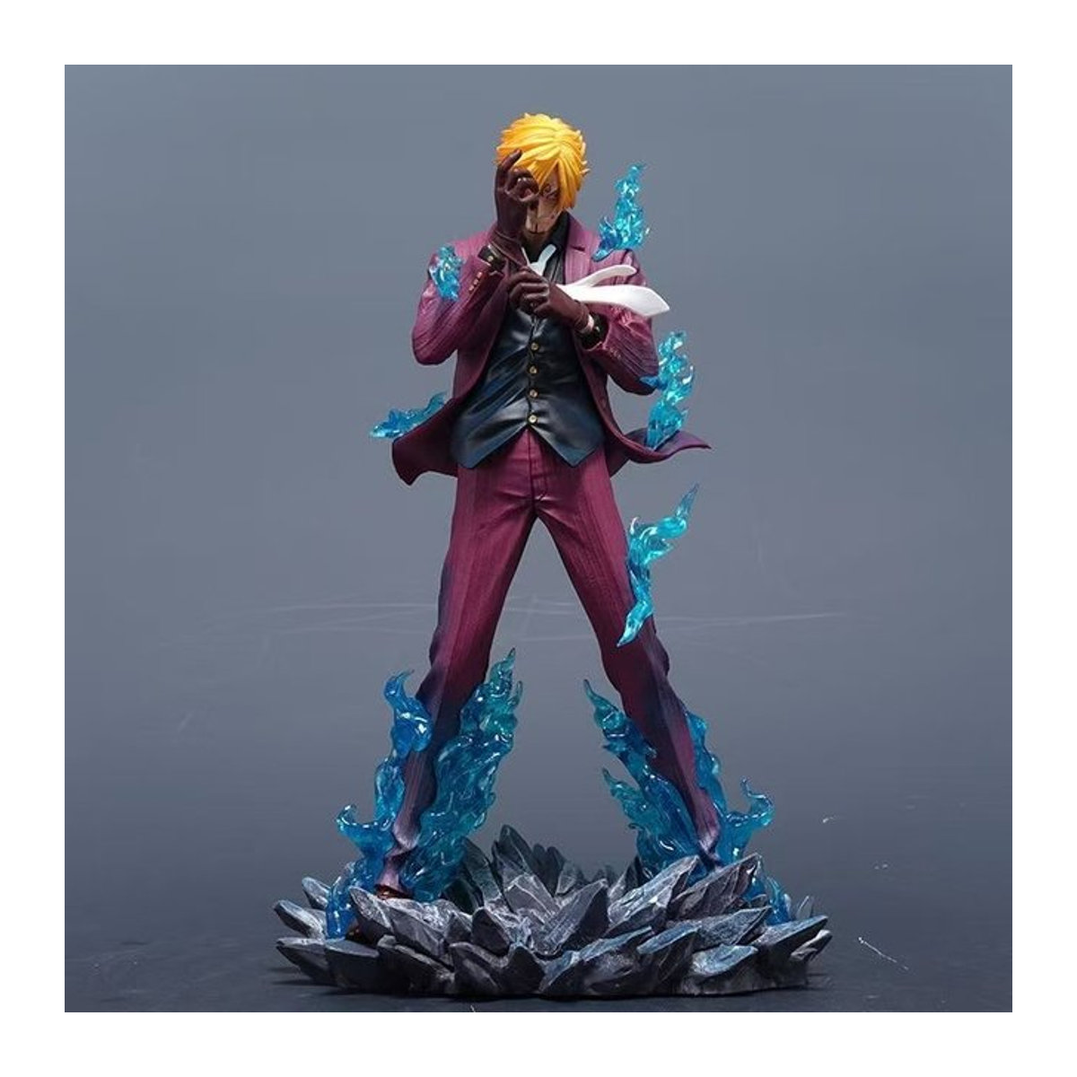 Bandai One Piece Sanji Anime Figur – Rauchender Teufelsfuß Sammlerstatue aus Kunststoff, mehrfarbig, Höhe: 25 cm - Bild 1