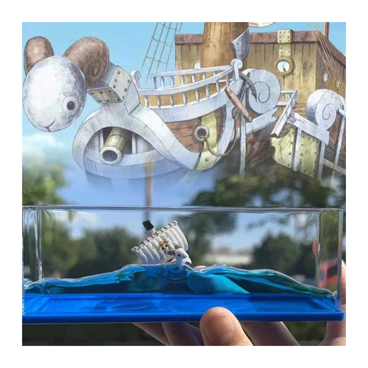 Bandai One Piece Schwimmende Schiffe Going Merry und Thousand Sunny als Tischdekoration in Flüssigkeit, mehrfarbig - Bild 1