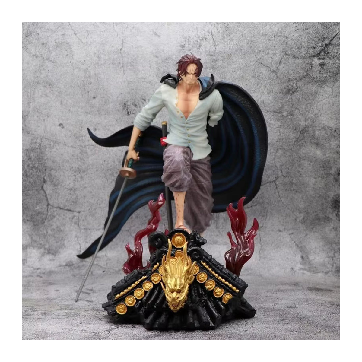 Bandai One Piece Shanks Figur Statue Modell aus Kunstharz in Rot und Mehrfarbig als Sammlerstück und Dekoration - Bild 2