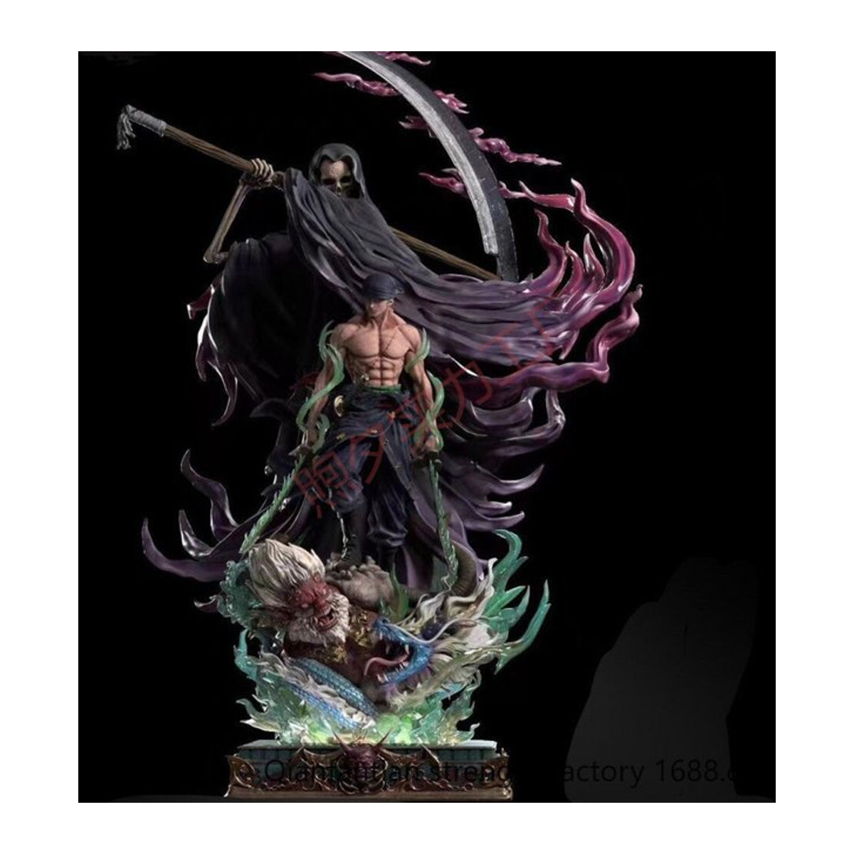 Bandai One Piece Todesgott Roronoa Zoro GK Figur, mehrfarbige Anime Statue aus Kunststoff, Höhe: 26 cm - Bild 1