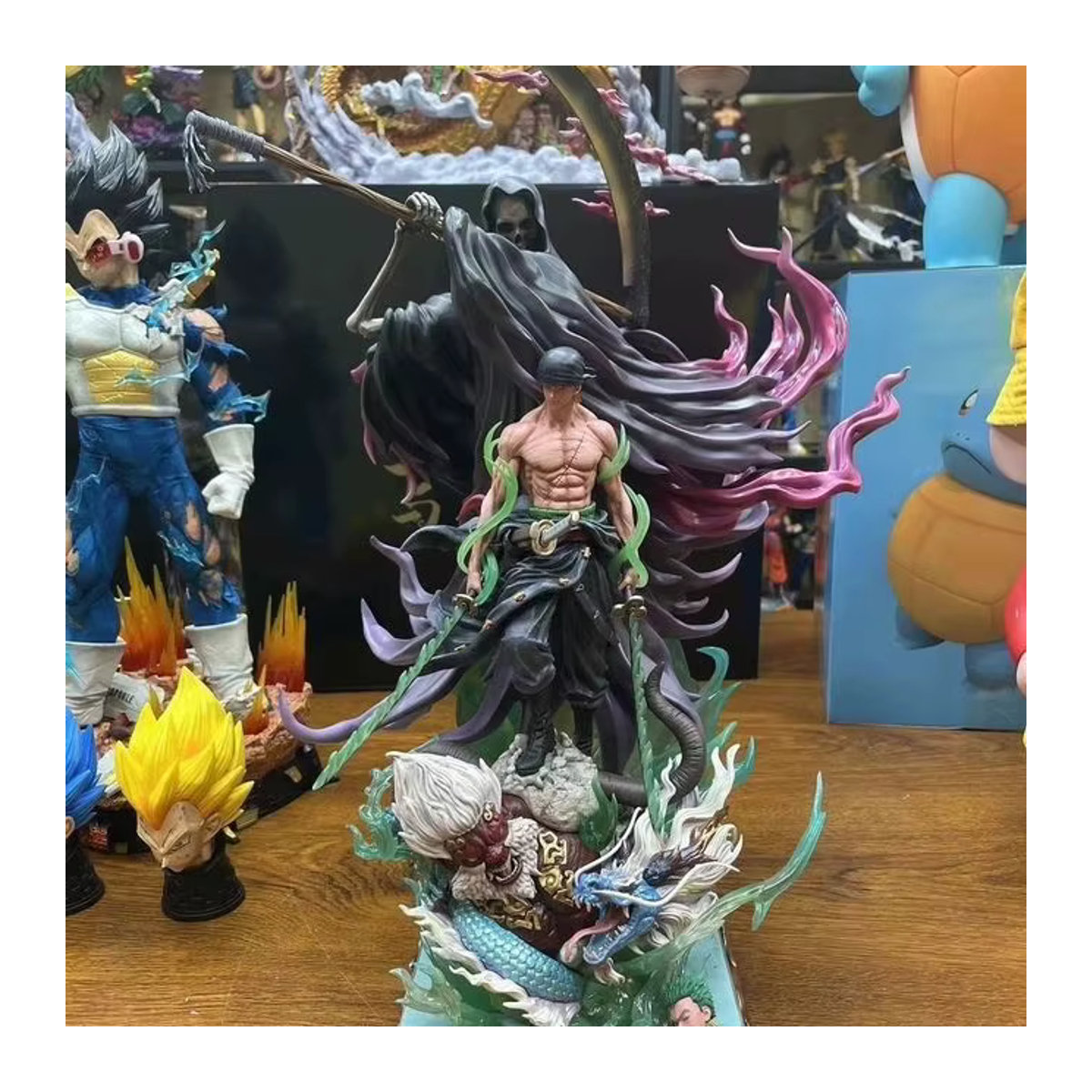Bandai One Piece Todesgott Roronoa Zoro GK Figur, mehrfarbige Anime Statue aus Kunststoff, Höhe: 26 cm - Bild 5