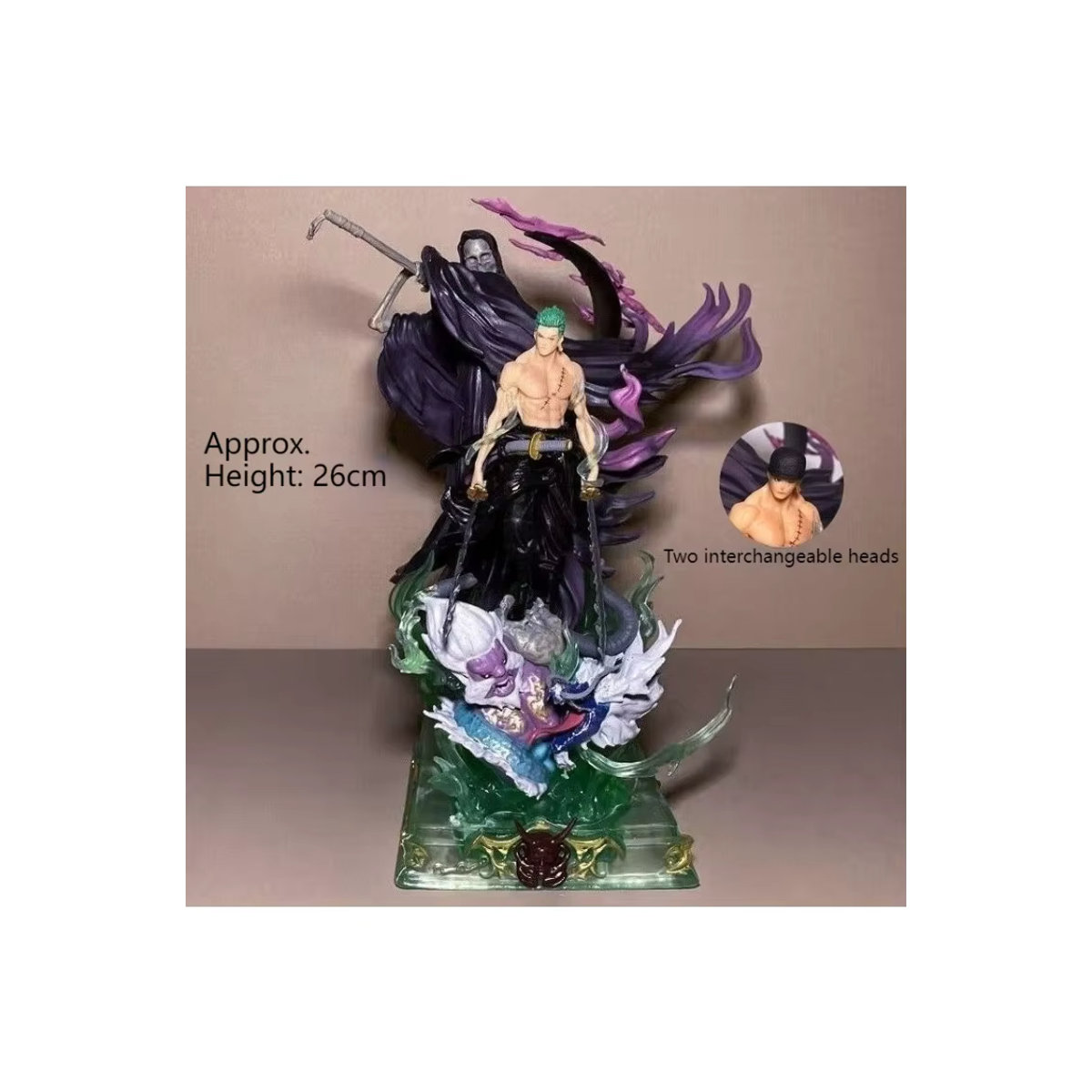 Bandai One Piece Todesgott Roronoa Zoro GK Figur, mehrfarbige Anime Statue aus Kunststoff, Höhe: 26 cm - Bild 7