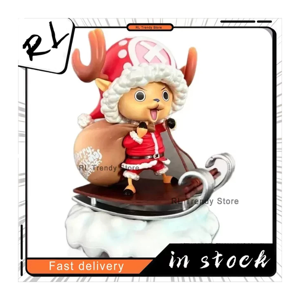 Bandai One Piece Tony Tony Chopper Anime-Figur in Weihnachtsversion, rot, Höhe: 16 cm - Bild 1