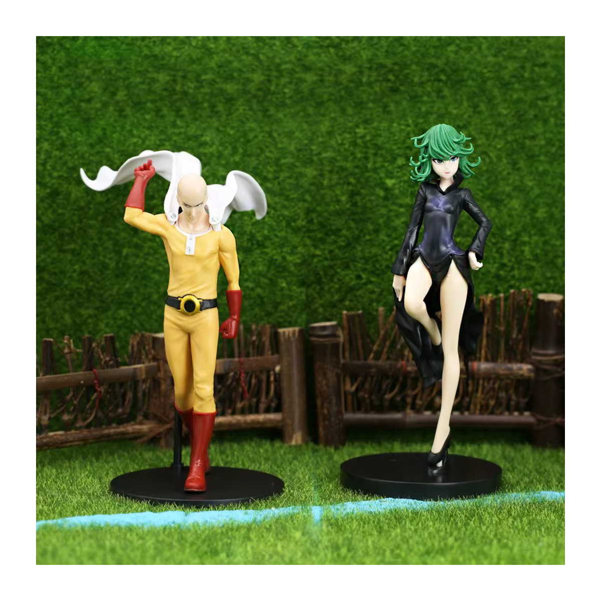 Bandai One Punch Man Anime Figur Saitama und Tatsumaki als stehende PVC Sammelfigur, Höhe: 18 cm, Farbe: Gelb - Bild 4