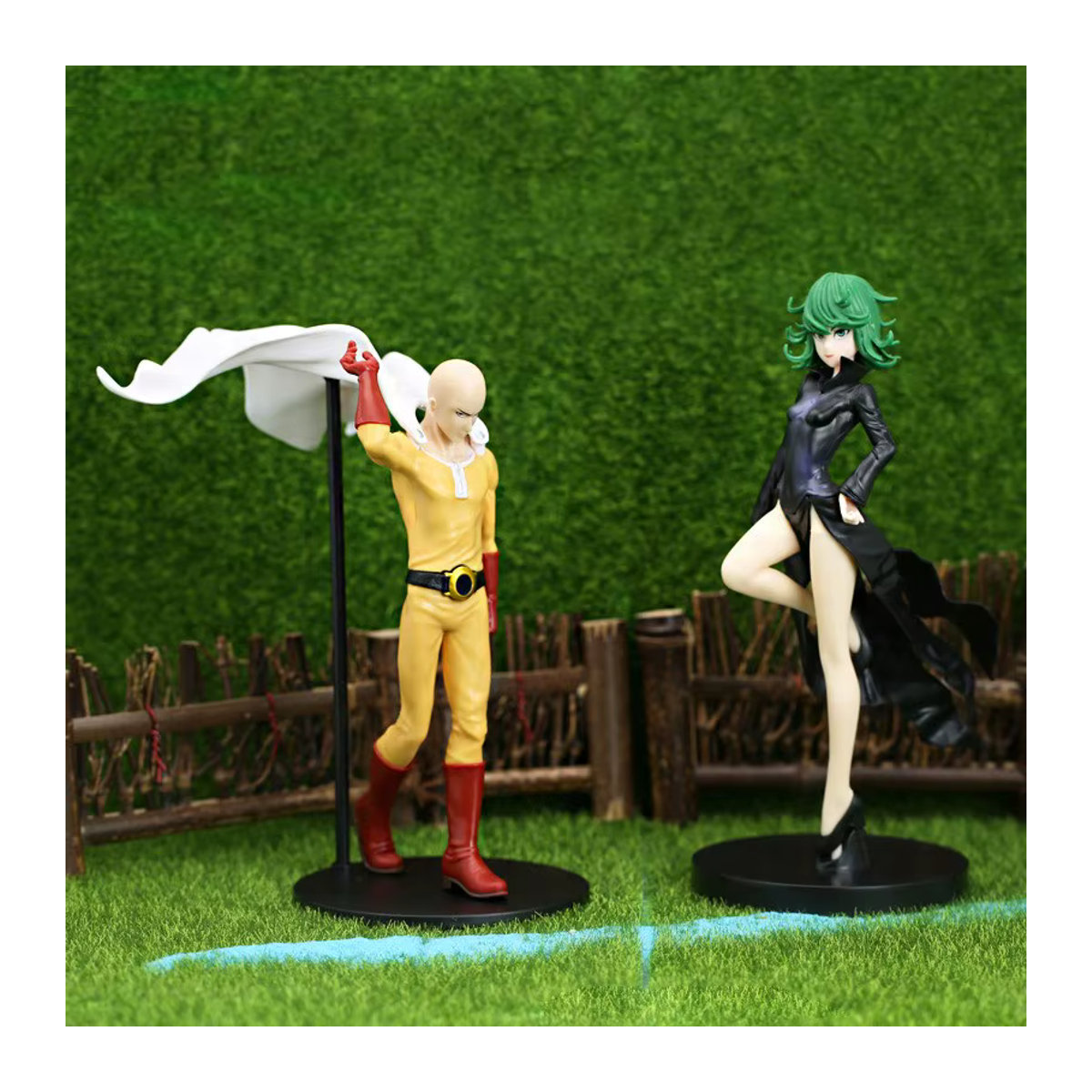 Bandai One Punch Man Anime Figur Saitama und Tatsumaki als stehende PVC Sammelfigur, Höhe: 18 cm, Farbe: Gelb - Bild 5