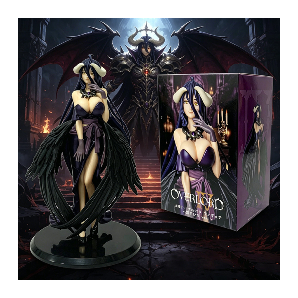 Bandai Overlord Albedo Actionfigur im Partykleid-Design, Schwarz, Höhe: 18 cm - Bild 1