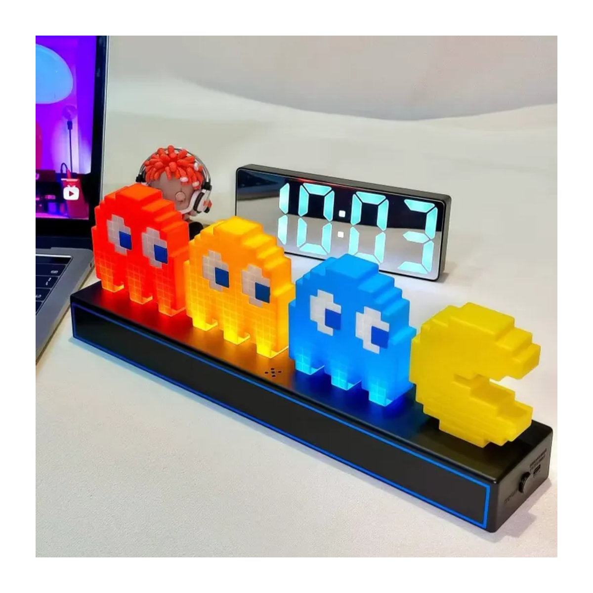 Bandai Pac-Man Pixel Ambient Light Sound Activated Music Rhythm Pickup Light Retro Gaming Room Decor in Bunt - Bild 2