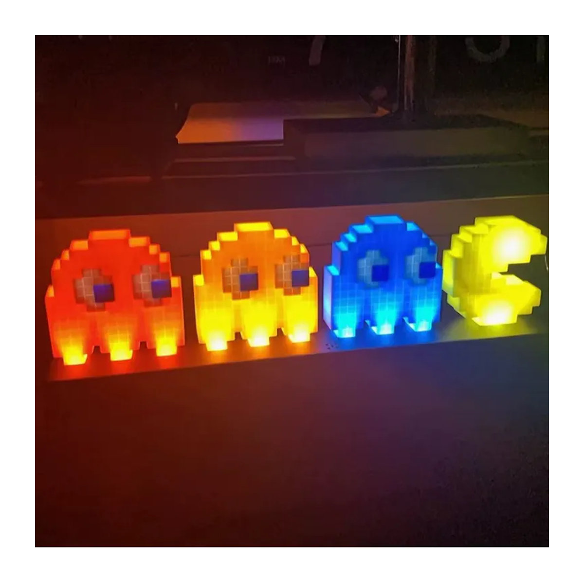 Bandai Pac-Man Pixel Ambient Light Sound Activated Music Rhythm Pickup Light Retro Gaming Room Decor in Bunt - Bild 5
