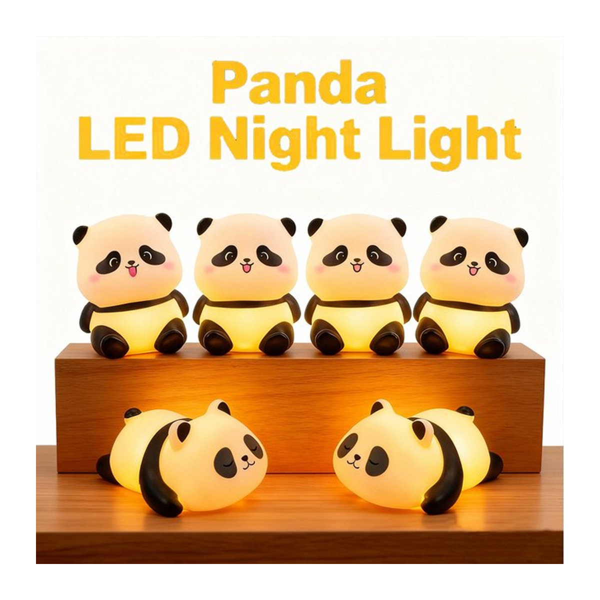Bandai Panda LED Nachtlicht Schwarz/Weiß als dekorative Nachttischlampe für Kinder und Schlafzimmer - Bild 1