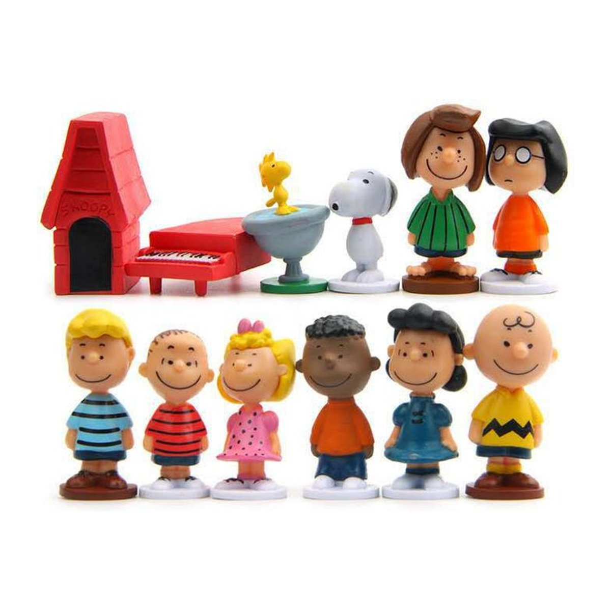Bandai Peanuts Snoopy Charlie Sally Woodstock Minifiguren Set aus Kunststoff, mehrfarbig - Bild 1