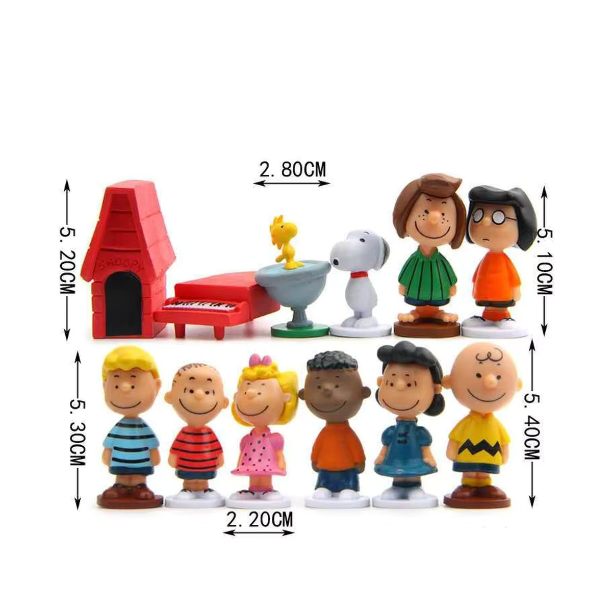 Bandai Peanuts Snoopy Charlie Sally Woodstock Minifiguren Set aus Kunststoff, mehrfarbig - Bild 2