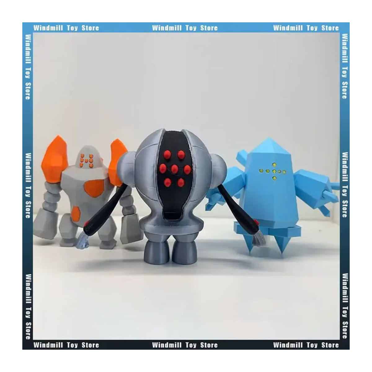Bandai Pokémon 3D-Druck Modell Regirock Registeel Regice im Maßstab 1:20 aus Kunststoff, mehrfarbiges Desktop-Ornament zur Dekoration - Bild 1