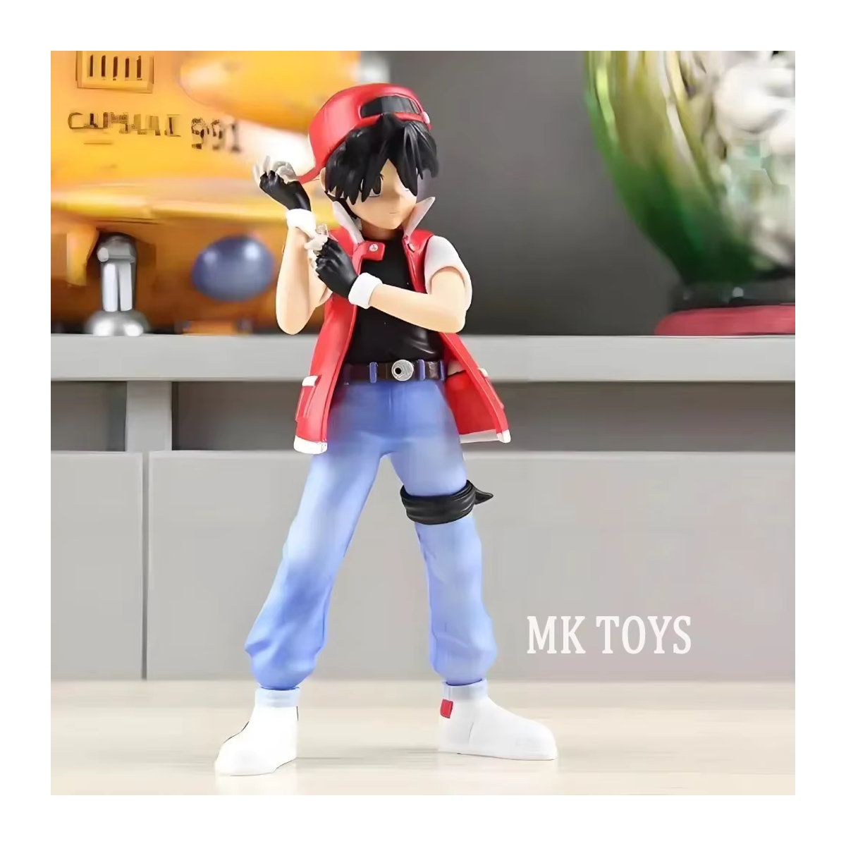 Bandai Pokémon Anime Figur Ash Ketchum in Rot, Sammlermodell aus Kunststoff für Kinder, Höhe: 8 cm - Bild 3