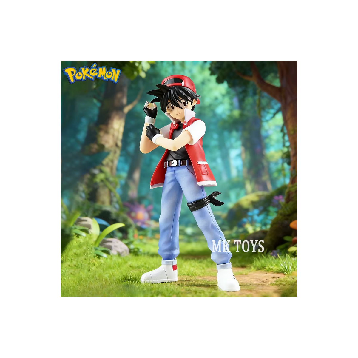 Bandai Pokémon Anime Figur Ash Ketchum in Rot, Sammlermodell aus Kunststoff für Kinder, Höhe: 8 cm - Bild 7