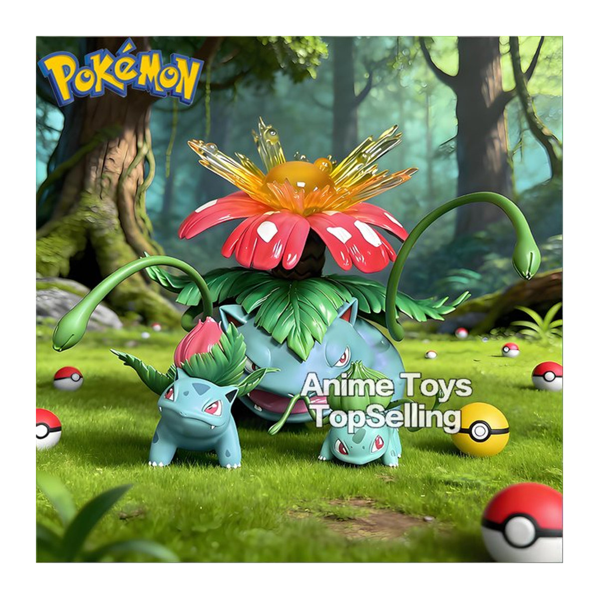 Bandai Pokemon Bulbasaur Actionfigur aus Kunststoff, mehrfarbig, Höhe: 3,5 bis 13 cm - Bild 1