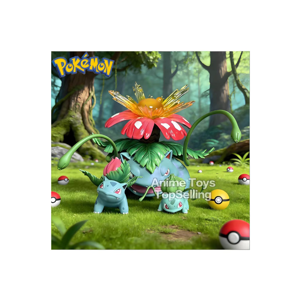 Bandai Pokemon Bulbasaur Actionfigur aus Kunststoff, mehrfarbig, Höhe: 3,5 bis 13 cm - Bild 4