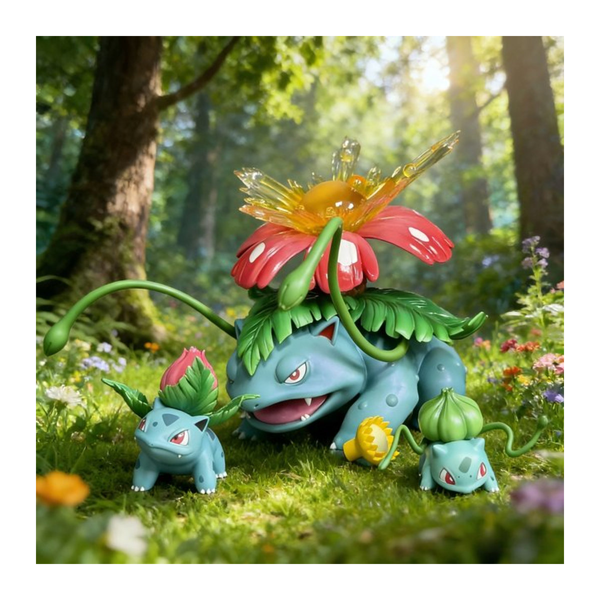 Bandai Pokémon Bulbasaur Evolutionskombination Actionfigur aus Kunststoff, mehrfarbig - Bild 1