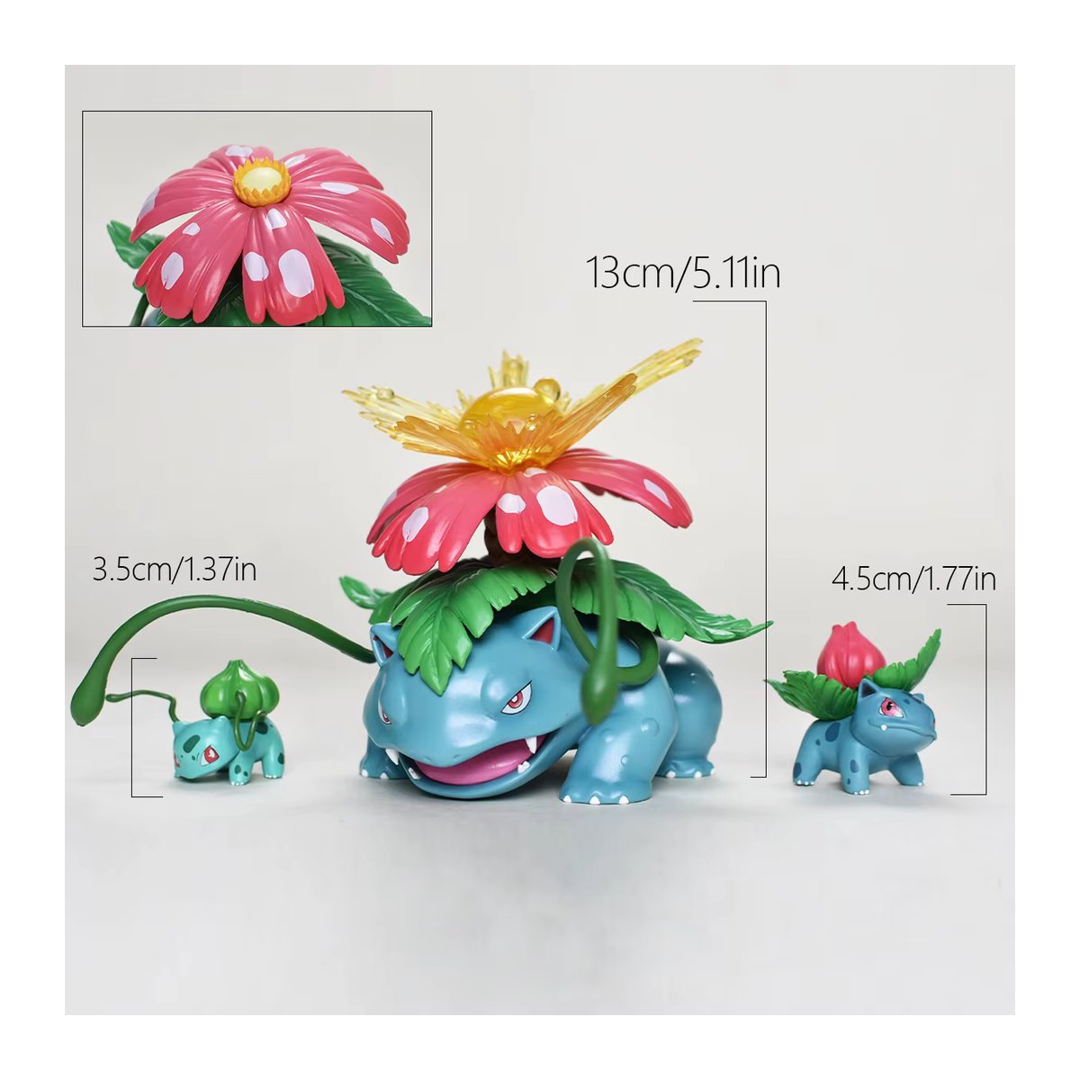 Bandai Pokémon Bulbasaur Evolutionskombination Actionfigur aus Kunststoff, mehrfarbig - Bild 2