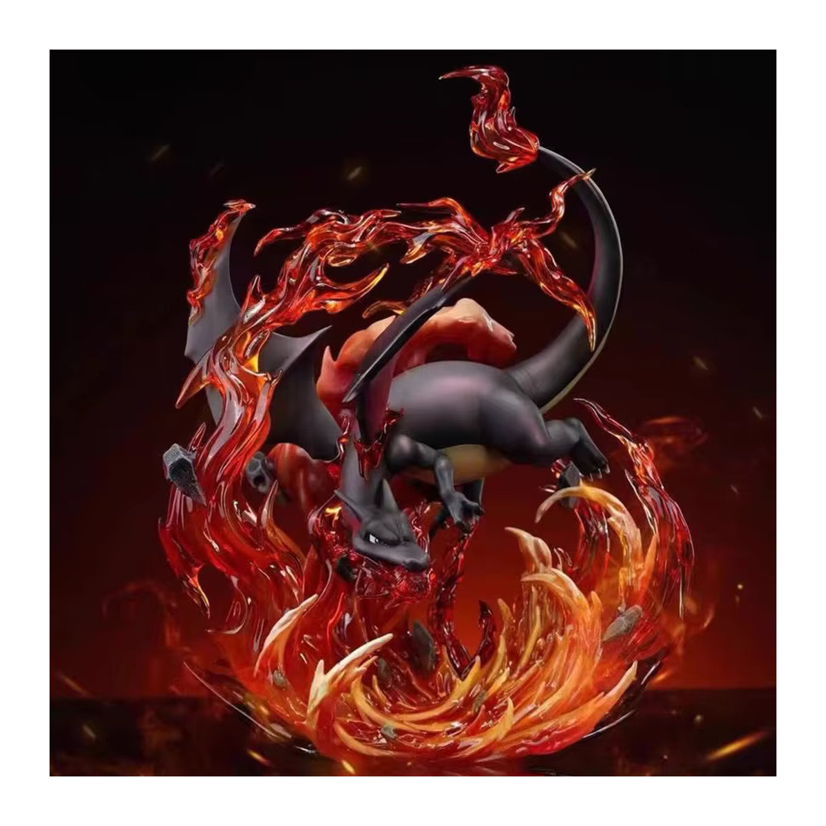 Bandai Pokemon Charizard Actionfigur Schwarz, 21 cm Höhe, Anime Sammelfigur für die Desktop-Dekoration - Bild 1