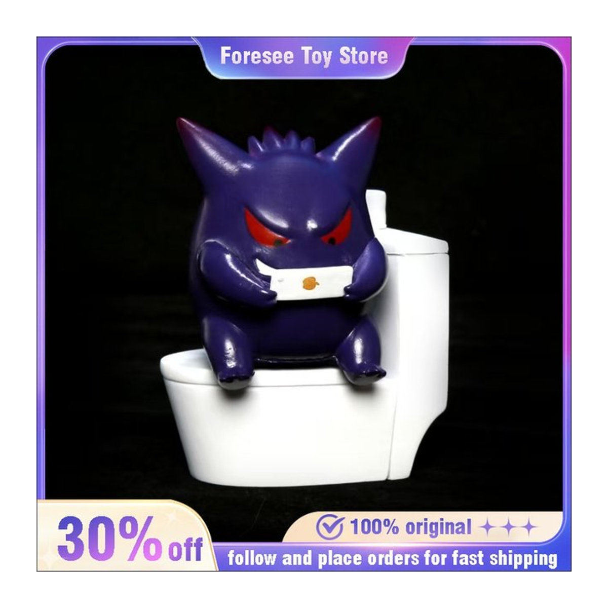 Bandai Pokemon Gengar Figur lila, Desktop-Ornament mit Höhe: 21 cm - Bild 1