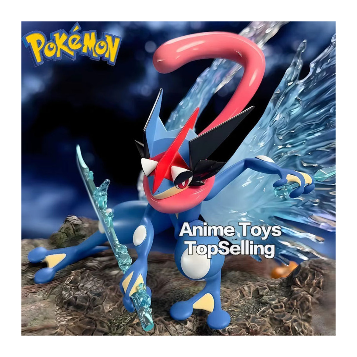 Bandai Pokemon Greninja Actionfigur Blau, PVC Sammelmodell für Kinder, Höhe: 21 cm - Bild 3