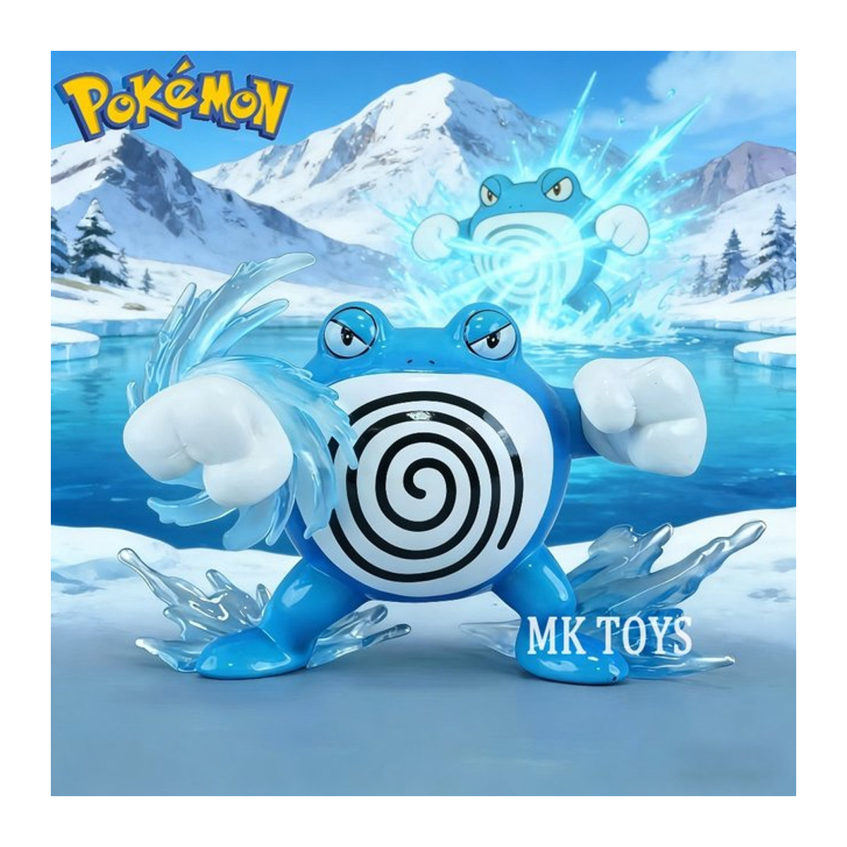 Bandai Pokemon Poliwrath Anime Figur aus Kunststoff in Blau, Höhe: 6 cm - Bild 1