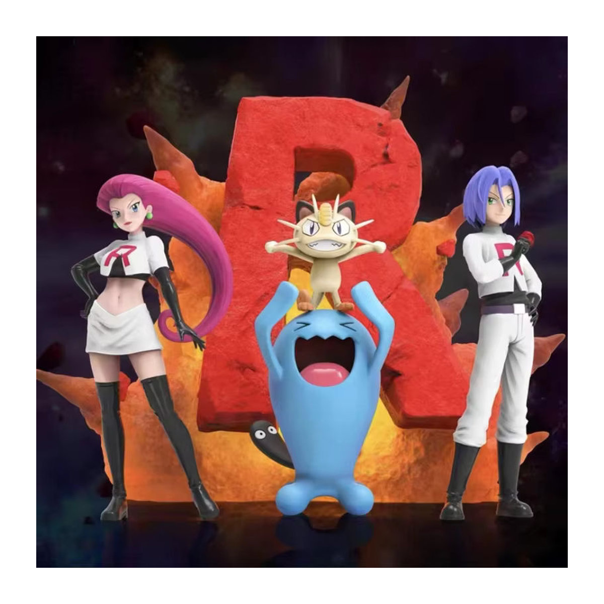 Bandai Pokemon Team Rocket Anime Figuren Jessie und James aus PVC, mehrfarbige Sammlerstatue zur Dekoration - Bild 2