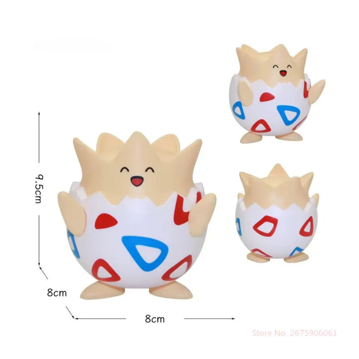 Bandai Pokemon Togepi Figur in Weiß aus Kunststoff als dekoratives Sammlerornament - Bild 6