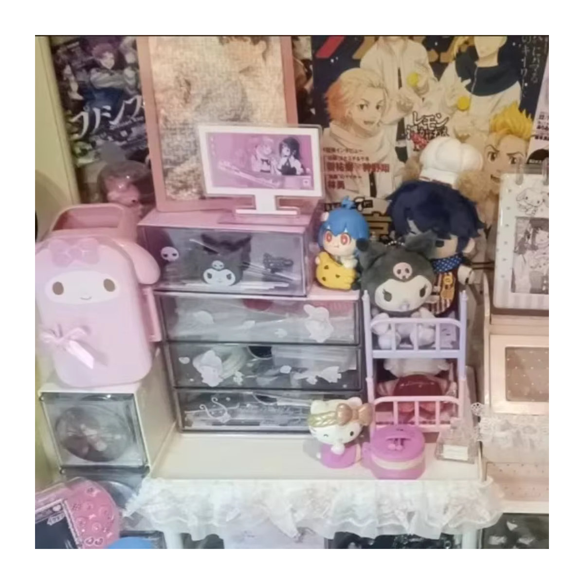 Bandai Puella Magi Madoka Magica Acryl Standfigur Kaname Madoka und Akemi Homura in Rosa - Bild 3