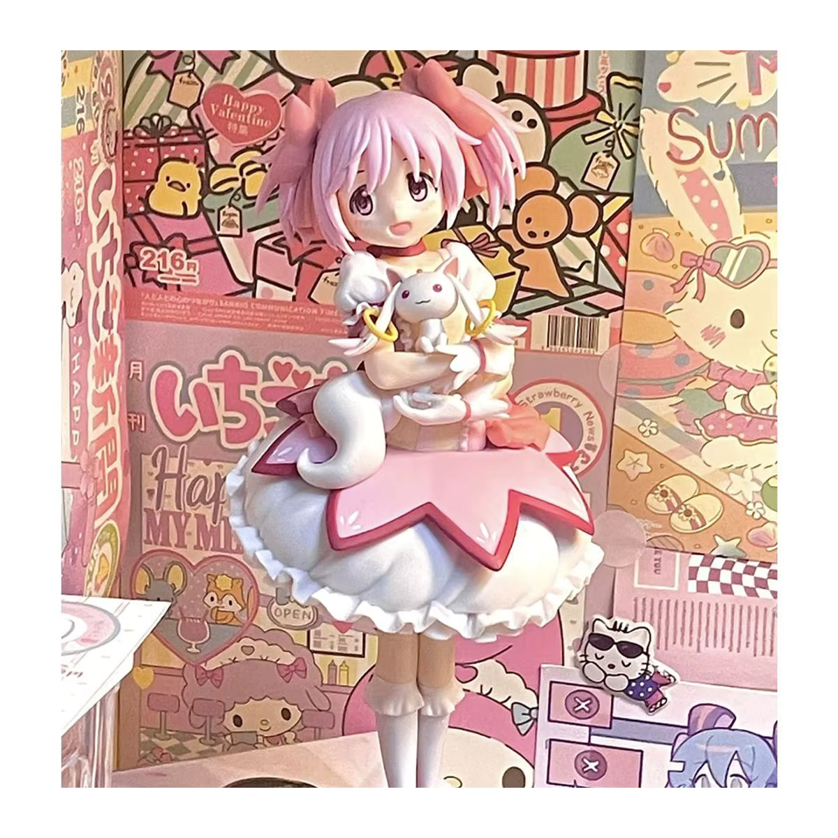 Bandai Puella Magi Madoka Magica Kaname Madoka mit Kyubey Anime-Figur in Rosa, Höhe: 18 cm - Bild 3