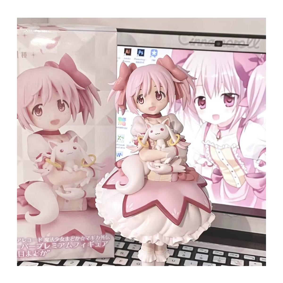 Bandai Puella Magi Madoka Magica Kaname Madoka mit Kyubey Anime-Figur in Rosa, Höhe: 18 cm - Bild 5