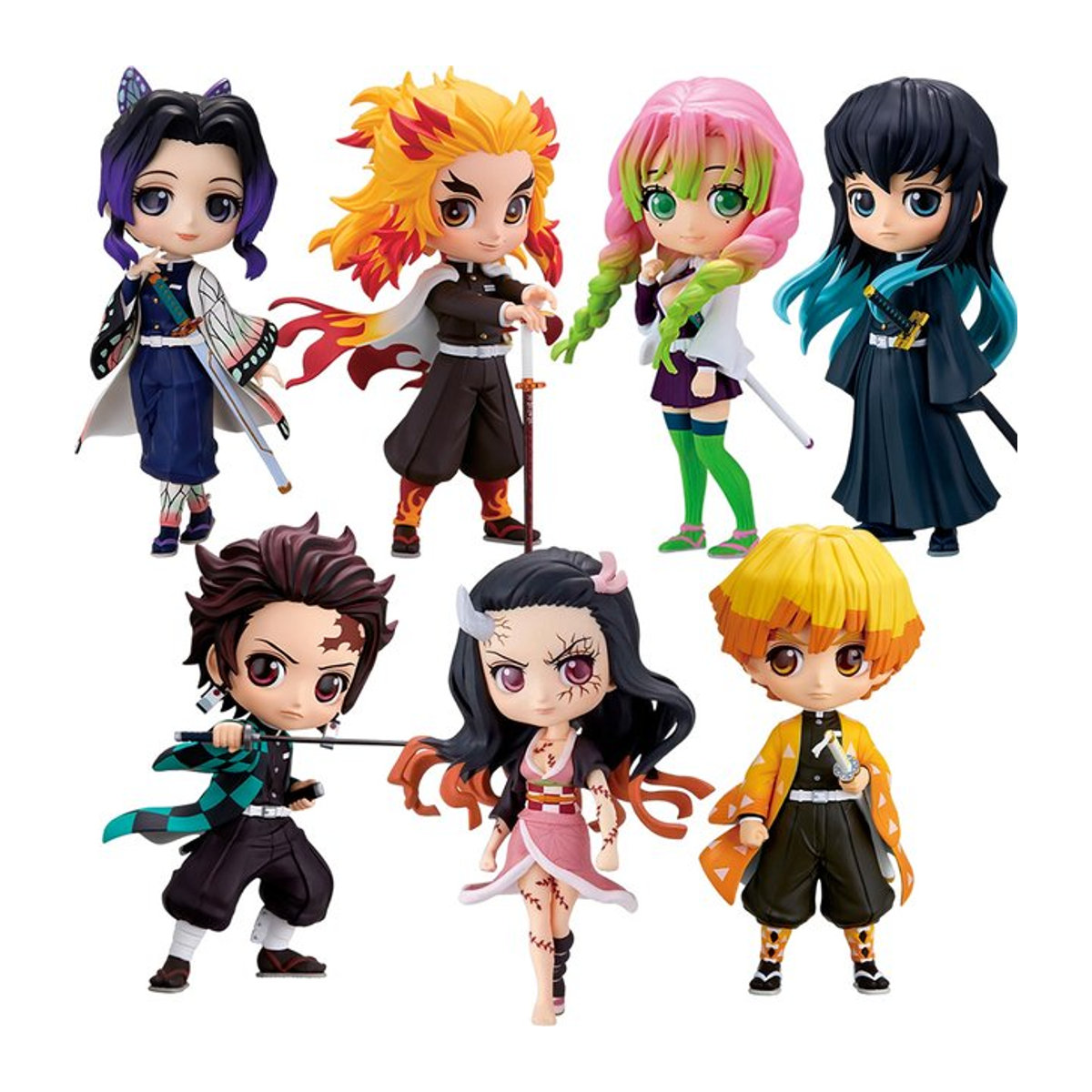 Bandai Q Posket Anime Figur Demon Slayer Nezuko Tanjiro Zenitsu Inosuke Giyuu aus Kunststoff, mehrfarbig, Höhe: 15 cm - Bild 1