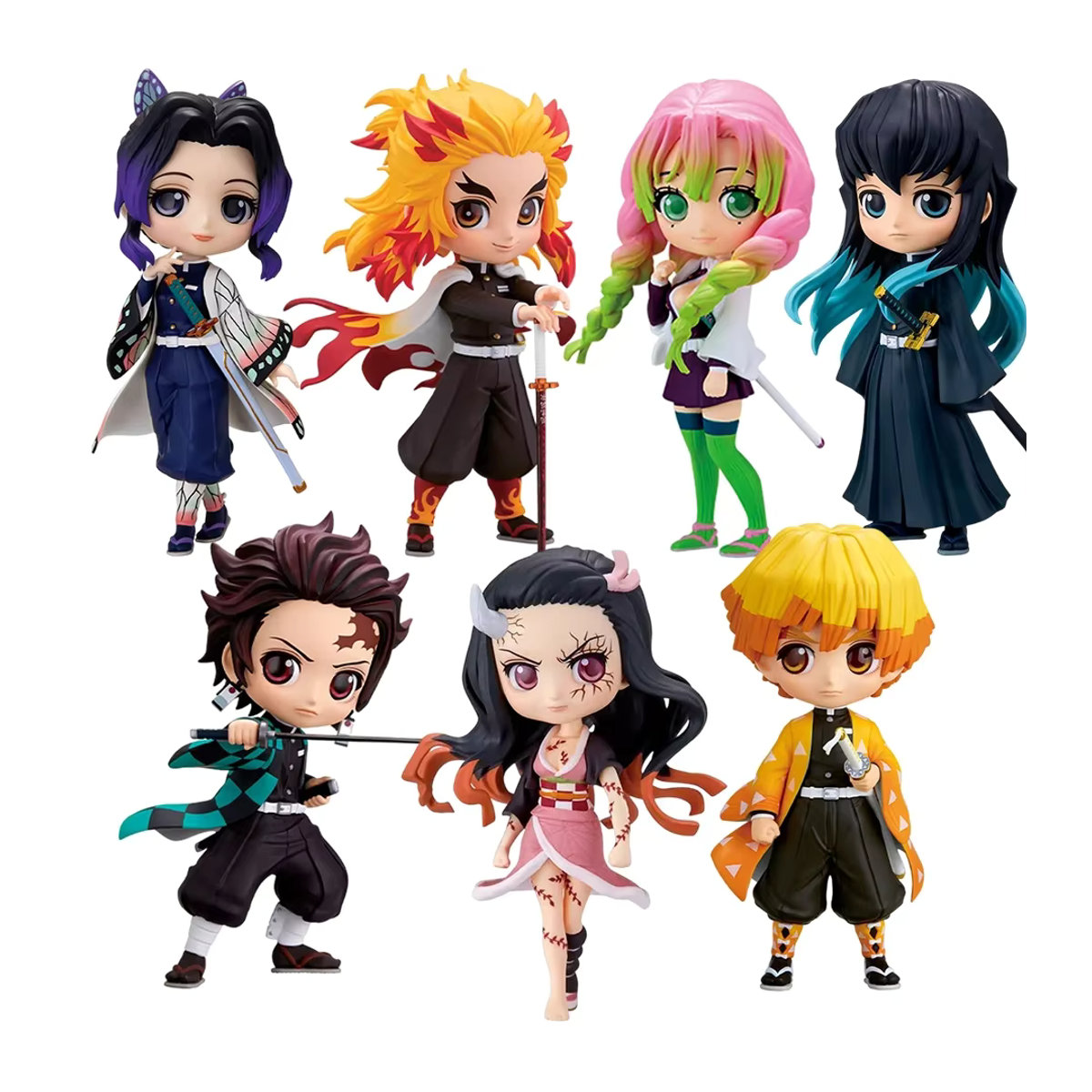 Bandai Q Posket Anime Figur Demon Slayer Nezuko Tanjiro Zenitsu Inosuke Giyuu aus Kunststoff, mehrfarbig, Höhe: 15 cm - Bild 5