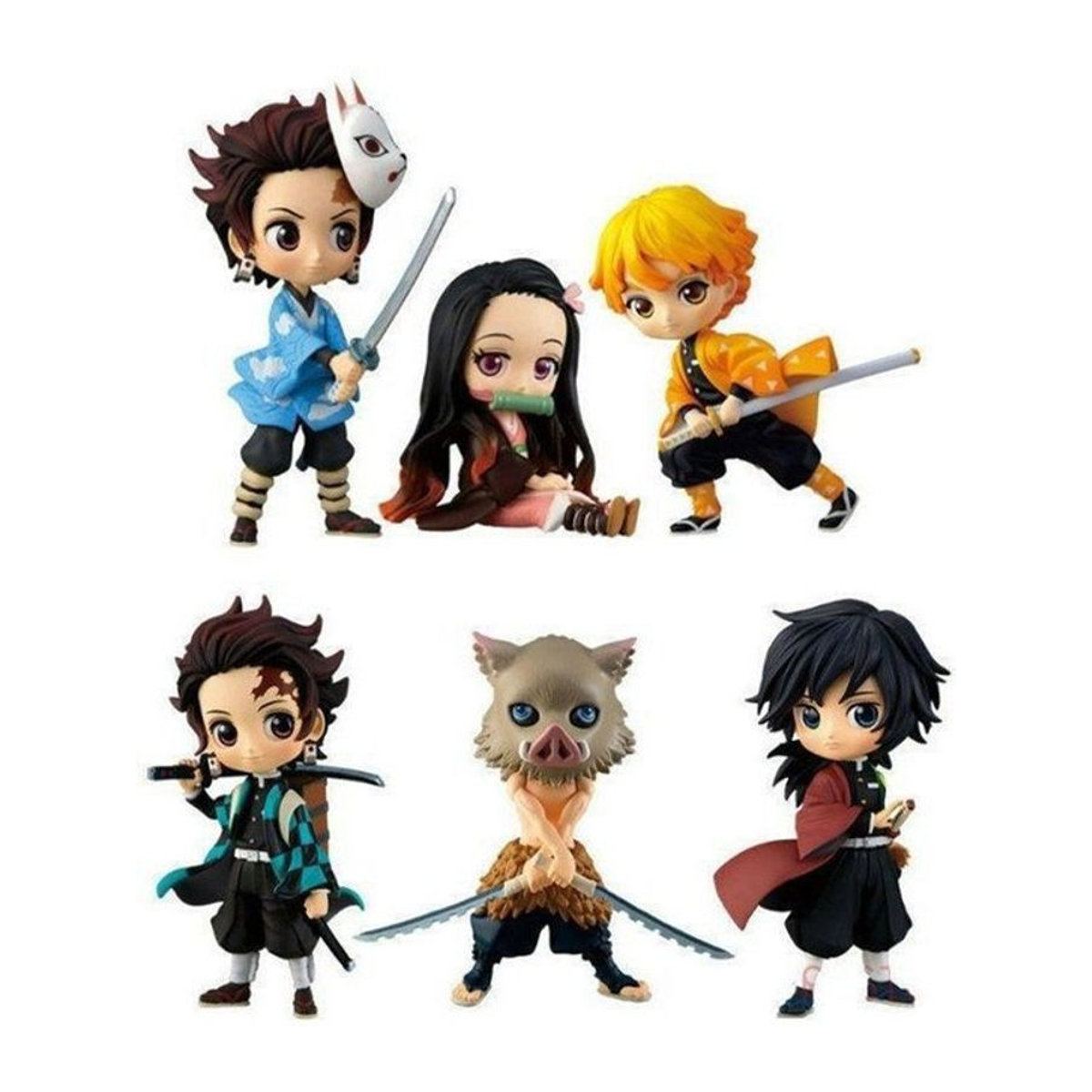 BANDAI Q Posket Demon Slayer Kimetsu No Yaiba Figuren Set aus PVC, mehrfarbig - Bild 1