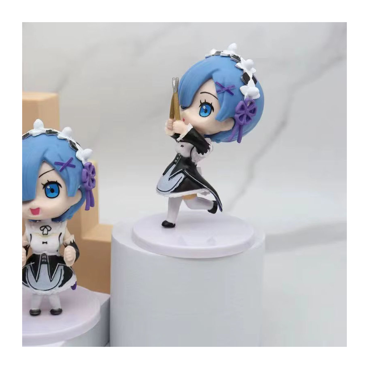 Bandai Re:ZERO Rem Anime Figur im Pyjama mit Stuhl, mehrfarbiges PVC Sammlermodell zur Dekoration - Bild 3