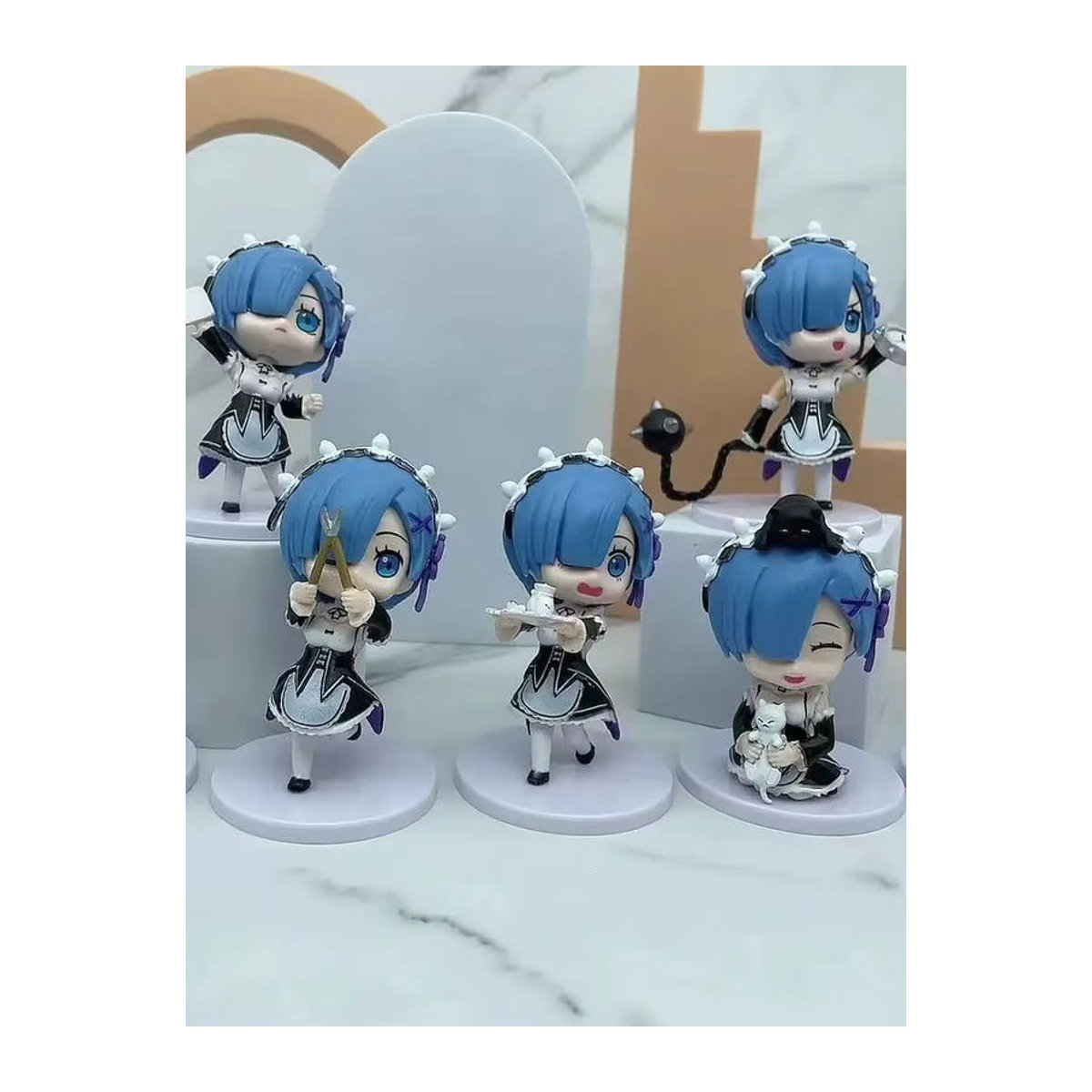 Bandai Re:ZERO Rem Anime Figur im Pyjama mit Stuhl, mehrfarbiges PVC Sammlermodell zur Dekoration - Bild 5