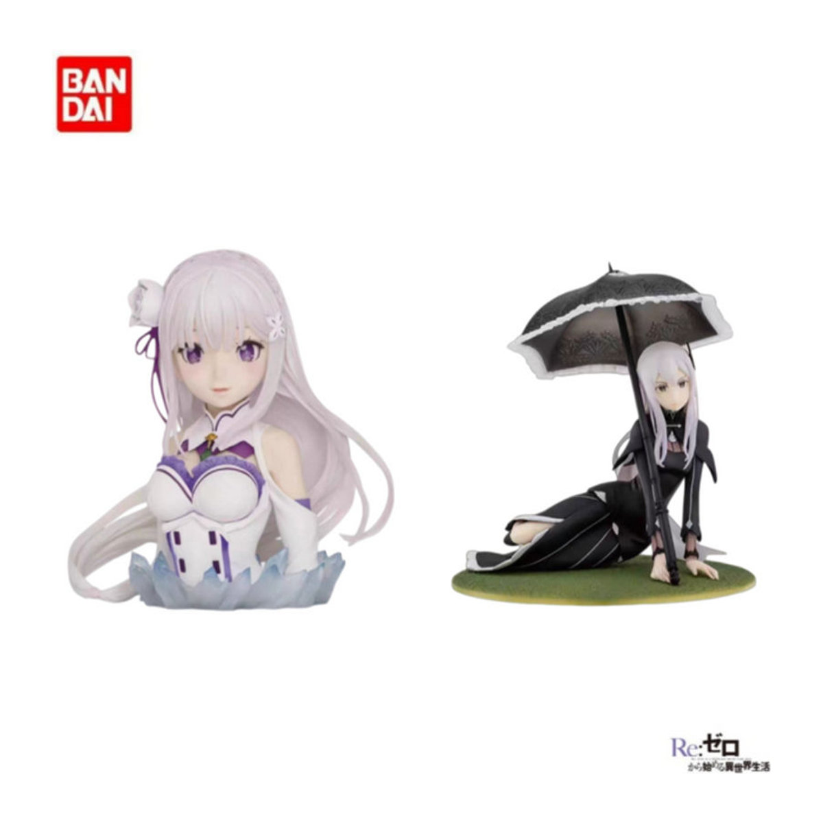 Bandai Re:Zero Starting Life in Another World Emilia Echidna Rem Anime Actionfigur aus Kunststoff in Weiß - Bild 1
