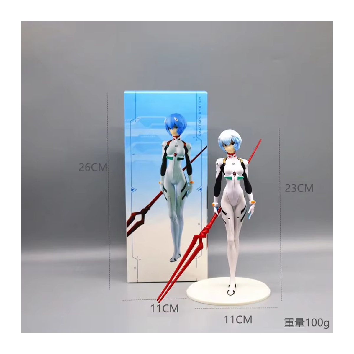 Bandai Rei Ayanami Actionfigur mit Longinus-Speer aus Neon Genesis Evangelion in Weiß, Höhe: 23 cm - Bild 3
