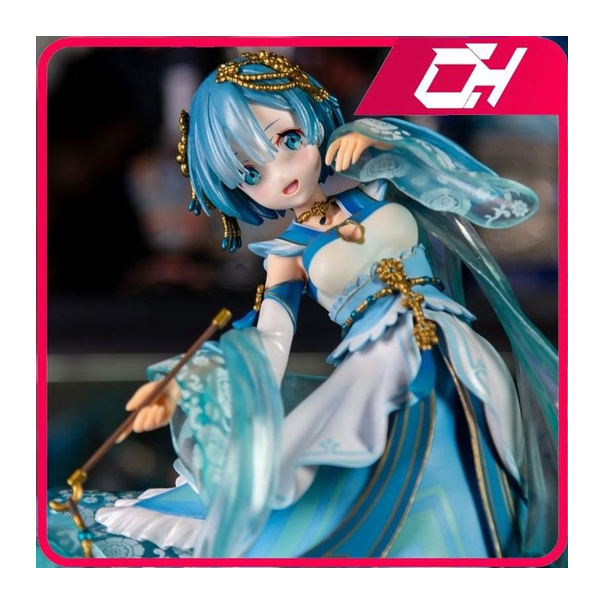 Bandai Rem Re:Zero Starting Life in Another World Anime Figur in Hanfu-Design, Blau, Dekorationsobjekt aus Kunststoff - Bild 1