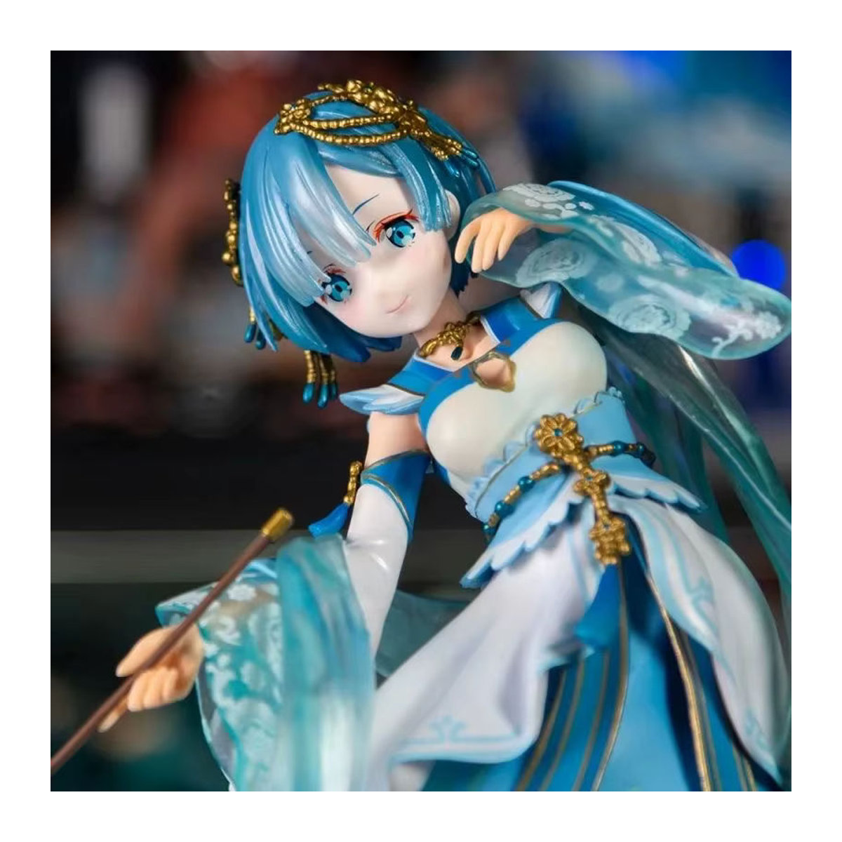 Bandai Rem Re:Zero Starting Life in Another World Anime Figur in Hanfu-Design, Blau, Dekorationsobjekt aus Kunststoff - Bild 3