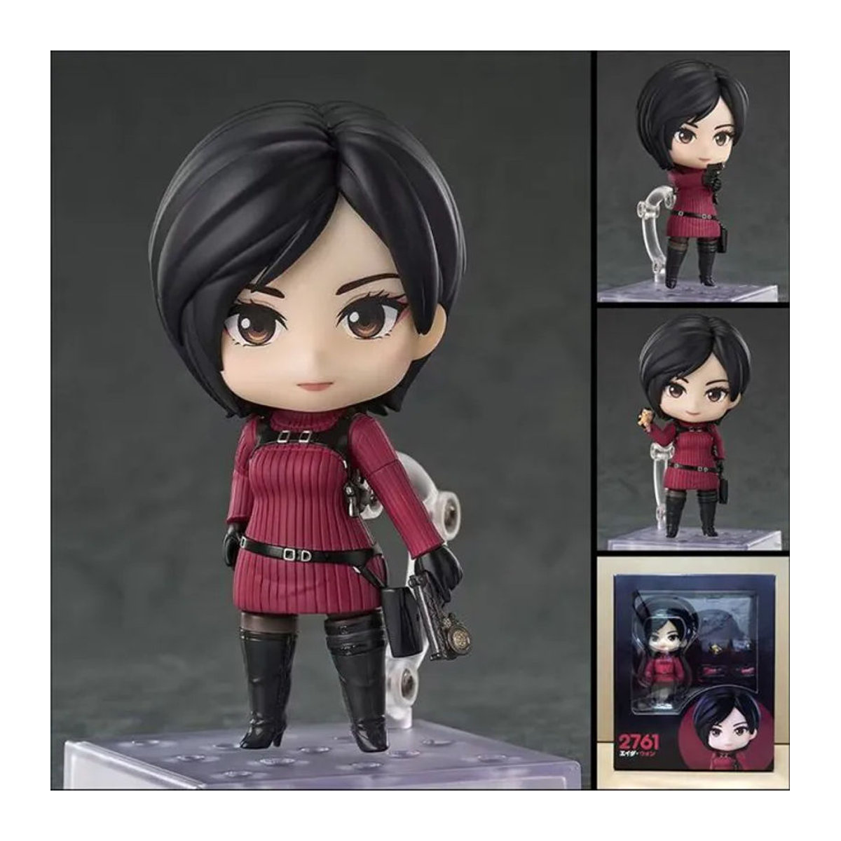 Bandai Resident Evil Ada Wong Actionfigur mit wechselbaren Gesichtern und beweglichen Gelenken, rote Sammlerfigur aus Kunststoff, Höhe: 10 cm - Bild 1