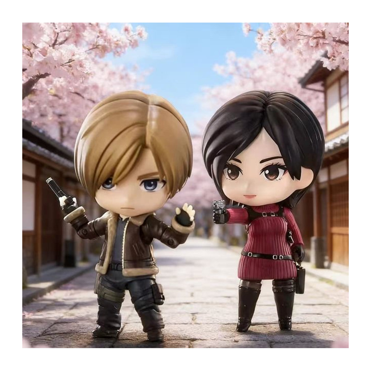 Bandai Resident Evil Anime-Figurenset Ada Wong & Leon S. Kennedy mit austauschbaren Gesichtern und beweglichen Gelenken, mehrfarbig - Bild 1