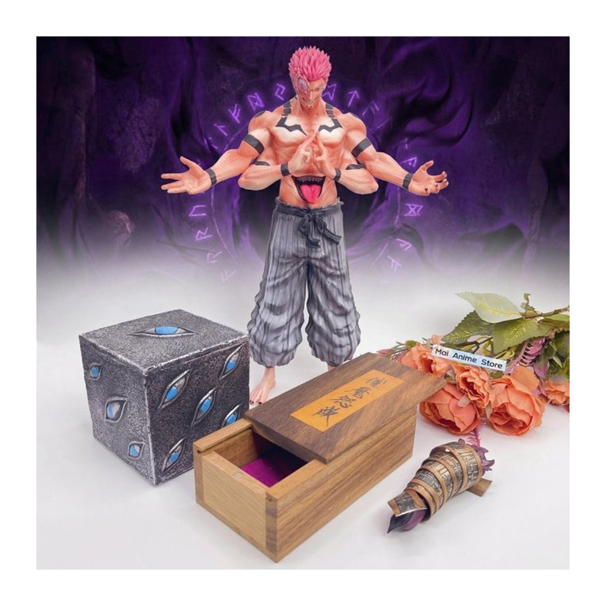 Bandai Ryomen Sukuna Fluchkönig Figur aus Jujutsu Kaisen, mehrfarbige Actionfigur aus Kunstharz für deine Tischdekoration - Bild 1
