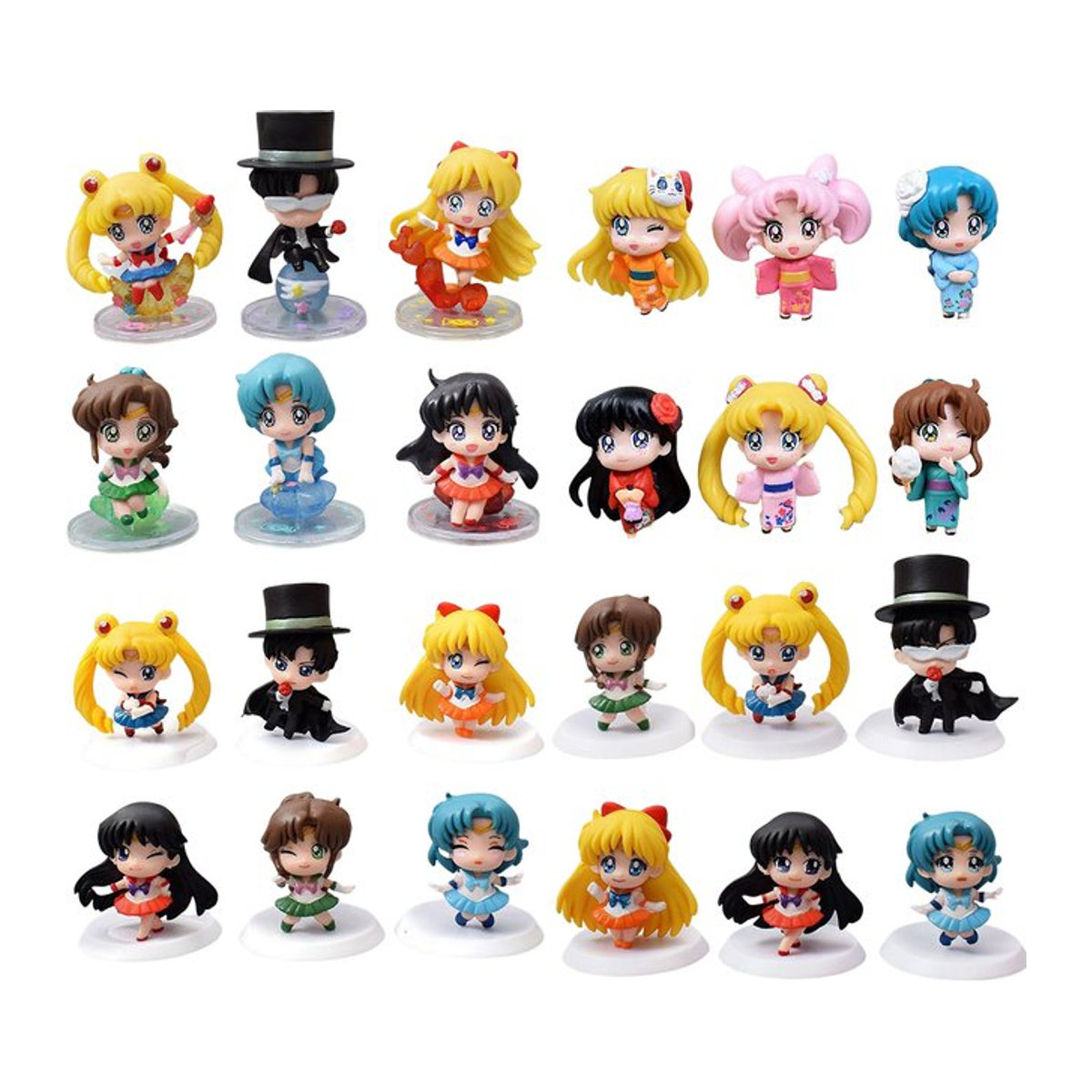 Bandai Sailor Moon Q Version Figuren Set, mehrfarbig, Kunststoff-Modelle für Desktop-Dekoration - Bild 1