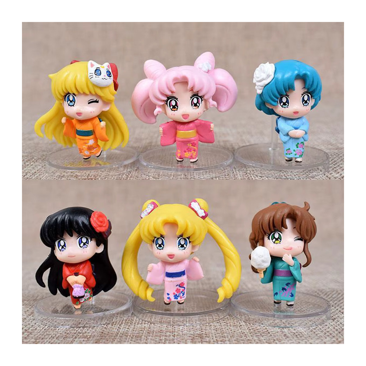 Bandai Sailor Moon Q Version Figuren Set, mehrfarbig, Kunststoff-Modelle für Desktop-Dekoration - Bild 2