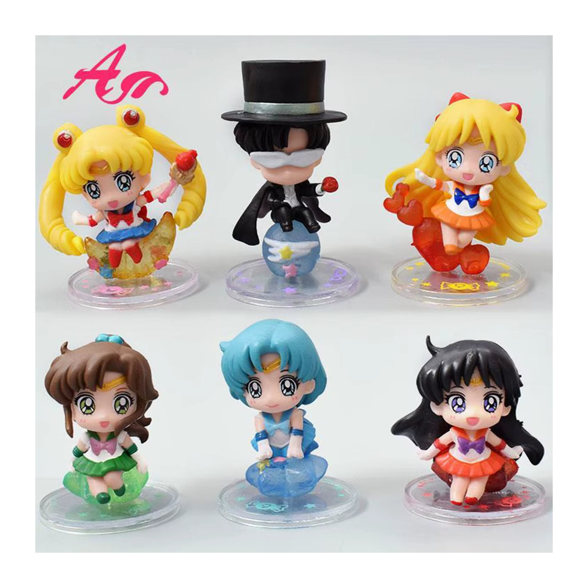 Bandai Sailor Moon Q Version Figuren Set, mehrfarbig, Kunststoff-Modelle für Desktop-Dekoration - Bild 3
