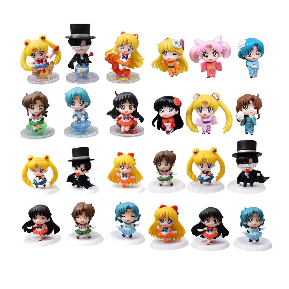 Bandai Sailor Moon Q Version Figuren Set, mehrfarbig, Kunststoff-Modelle für Desktop-Dekoration - Bild 5